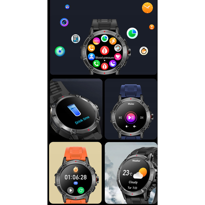 Смарт-годинник G-Wear чорний з функцією Bluetooth-дзвінків