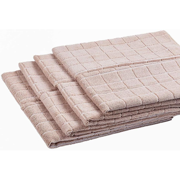 HYER KITCHEN Microfiber Dishcloths – Soft, Super Absorbent, and Lint-Free Kitchen Towels – 8 Pack (Lattice Designed Camel Colors) – 66 x 45 cm (Camel)