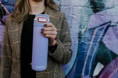 Kambukka Stainless Steel Water Bottle - Insulated Thermos with Snapclean Lid - Dishwasher Safe, Easy Grip (600ml, Digital Lavender)