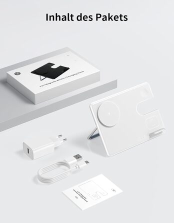 Зарядний пристрій JoyGeek 3-в-1 з MagSafe для Apple Watch, iPhone 16/15/14/13/12 та AirPods, складна зарядка