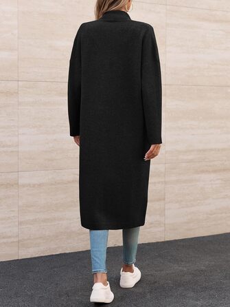 Жіночий кардиган Fisoew: довгий, оверсайз, з довгим рукавом та кишенями. Чорний, розмір M