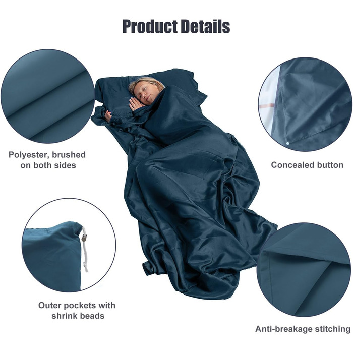 2 Pieces Ultralight Sleeping Bag Portable Travel Sleeping Bag 90 x 220cm for Hostels, Hiking, Camping, Mountaineering