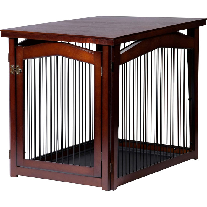 Дерев'яний вольєр для собак Dobar® розмір M з функцією столу - вольєр-будка для собак, 83 x 55 x 59 см, білий (коричневий, L 101 x B 71 x H 80 см)