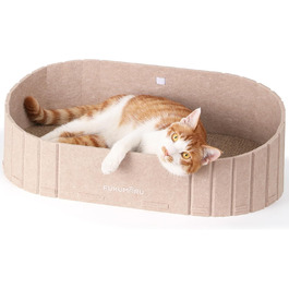 Котяче дряпальний борд FUKUMARU: диван з картону та фетру, 61 см, бежевий