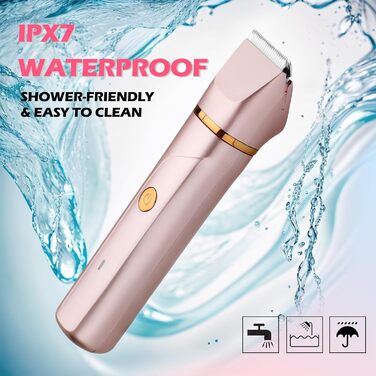 Електричний жіночий тример 2-в-1 Intimrasierer: для бікіні-зони та під пазухи, з видатними керамічними лезами, водонепроникний IPX7 (червоний)