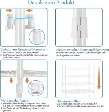 Розширюваний вішак для одягу, металева штанга для одягу, розсувний гардероб з гачками (білий)
