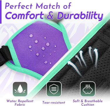 Шлейка для собак великих порід Eagloo, анти-тяга, з відбиваючими смугами, регульована, для Лабрадора, L (1 шт, м'ятно-зелений & фіолетовий)