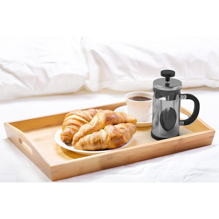 Френч-прес для кави, 3 чашки, кавоварка з мідним декором, скляна колба, фільтр з нержавіючої сталі, прес для кави, сріблястий