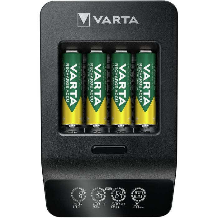 Зарядний пристрій VARTA для акумуляторів AA/AAA (LCD Smart Charger+, Single)