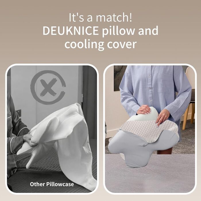 Ортопедична подушка для шиї Memory Foam сірого кольору, ергономічна для тих, хто спить на боці, з підтримкою шиї та полегшенням болю в шиї та плечах (наволочка, 35x15 см)