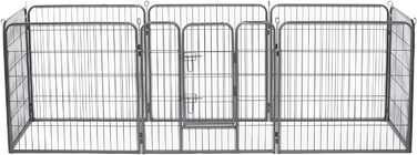 Клітка для цуценят та дрібних тварин Lionto, 80x80 см, розширювана, з дверцятами та засувом, для дому та саду, 8 елементів