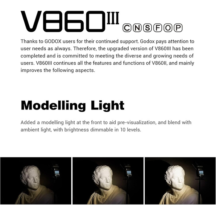 Спалах Godox V860III-S E-TTL II: Швидкість 1/8000s, GN60, 450 спахів, сумісний з Canon EOS