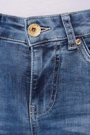 Джинси жіночі SOCCX Regular Fit: зручний стрейч-денім, прямі штанини, середня посадка, блакитний вінтаж 27W/34L