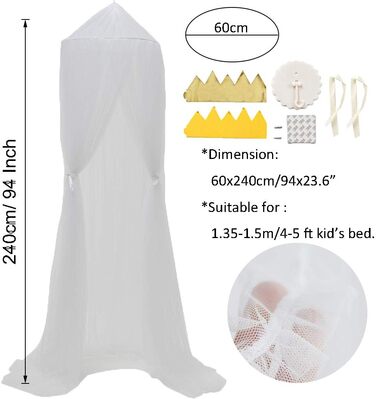 OldPAPA Kids Canopy Bed Canopy Baby Bed Mosquito Net Princess Playroom Decor Dome Premium Yarn Netting Curtains, White