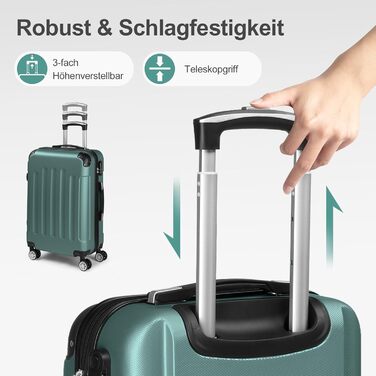 Набір валіз LEADZM 3 шт. з захистом кутів, ABS, телескопічний ручка, ручна поклажа, контрастне кольорове рішення (кремово-білий)