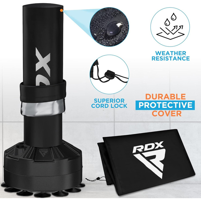 Дитячий боксерський мішок RDX 4 фути зі стійкою, рукавички для тренувань, MMA, кікбоксинг, бокс, бойові мистецтва, муай-тай, партнер для ударів, мішки для ударів, мішки-манекени, вакуумна основа (багатофункціональний) білий 4FT