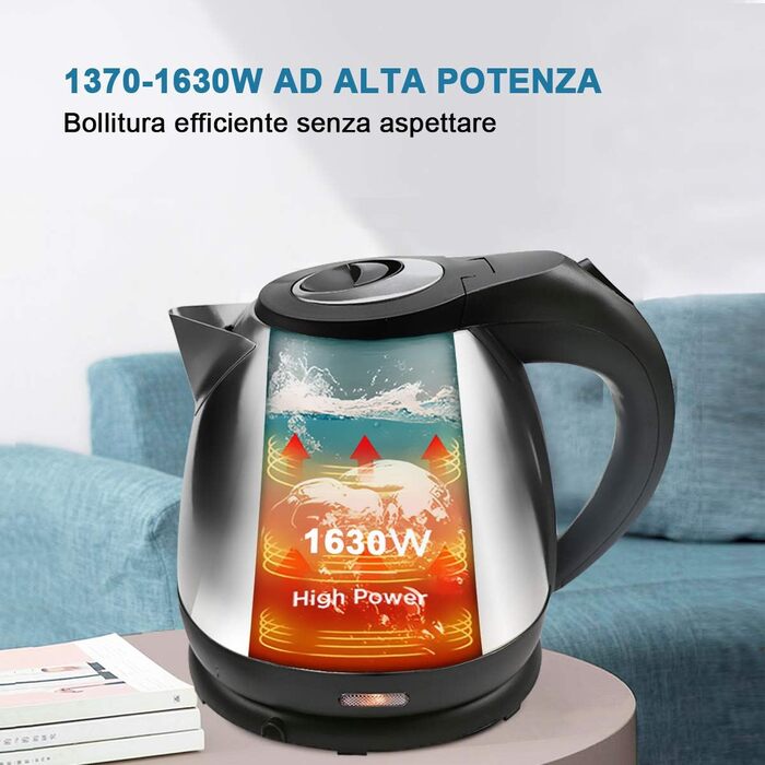 Електрочайник EXTRASTAR з нержавіючої сталі, 1.2 л