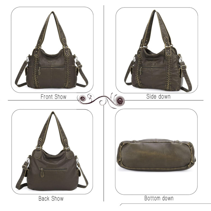 Сумка жіноча Angel Barcelo Roomy Fashion Hobo зелена шкіряна, сумка-тоут через плече