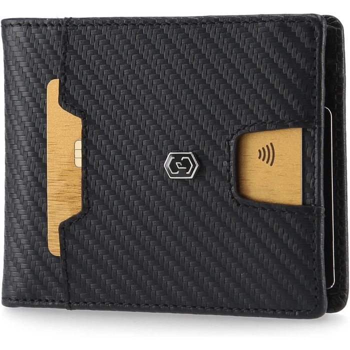 Портмоне ZNAP® Slim Wallet: картхолдер для чоловіків з RFID захистом (Flapp Carbon, 8 карт)
