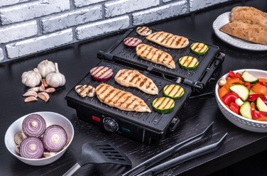 Складаний електричний контактний гриль Eldom GK130, сріблястий/сірий, 1600 Вт