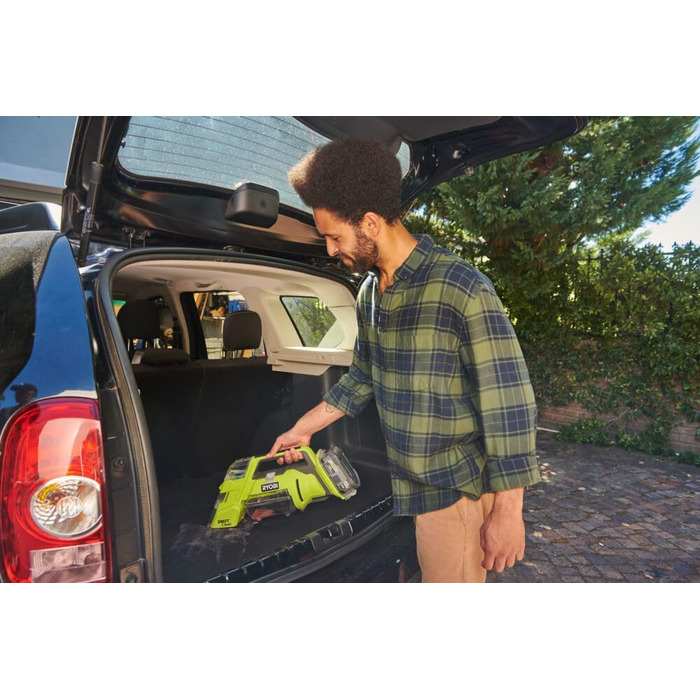 RYOBI 18V ONE+ Акумуляторний Текстильний Очищувач Pro: Потужне Видалення Плям, 2-в-1 Мийна Щітка, Dual-Tank, для Дому та Автомобіля (RDC18-0)