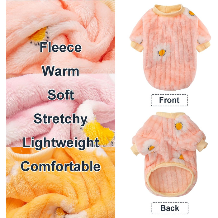 Dog Sweaters, 3-Pack, Dog Sweaters for Small Dogs, Dog Clothes for Small Dogs, Boys and Girls, Ultra-Soft and Warm Puppy Sweater Dog Coat for Winter Christmas (XXS, (XX-Small, Dy Pink+Dy Purple+Dy Yellow)