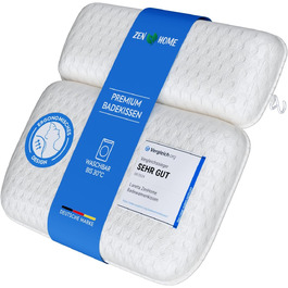 Bathtub Pillow • Ergonomic & Muscle-Relaxing Premium Bathtub Pillow • New 5D Special Foam • German Design • Climate Neutral & Sustainably Produced • Bathtub Pillow Neck Pillow Bathtub (White-3D)