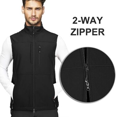 Чоловіча безрукавна куртка-софтшелл 33,000ft, чорна. Водонепроникна, з флісовою підкладкою.