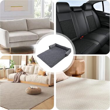 М'яке ліжко для собак, захист дивану, лежанка для собак, плюшеве ліжко, килимок для собак, тепле ліжко для великих, середніх та маленьких собак 75х75 см