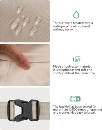 Сумка на пояс WATERFLY: спортивна, стильна, унісекс для чоловіків та жінок. Ідеальна для прогулянок, подорожей, MTB, тренувань з собакою (Бежевий)