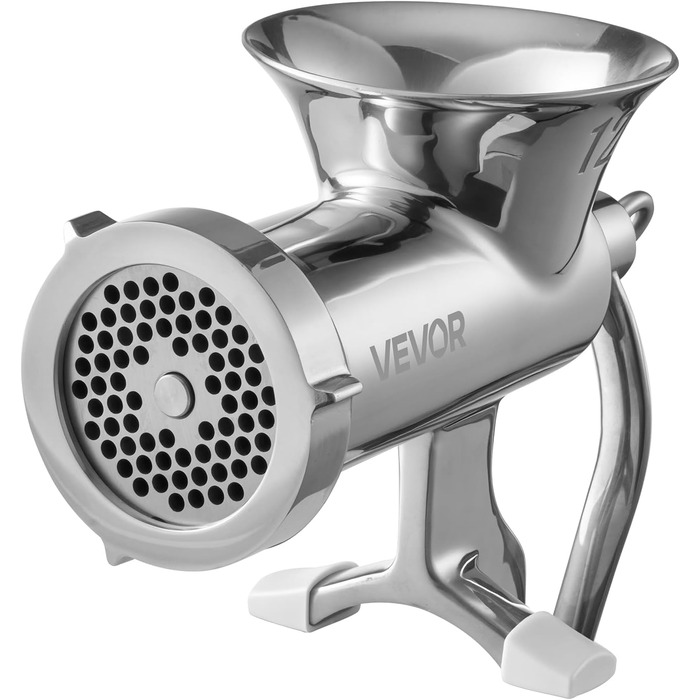 М'ясорубка ручна VEVOR з нержавіючої сталі, з присоскою та насадками для ковбас (38 см)