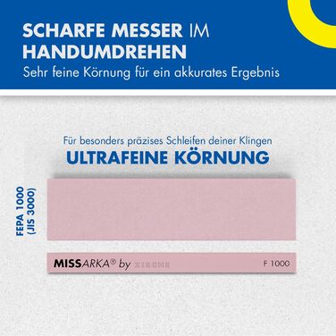 Точило для ножів Zische - Schleifstein з EDM Korund, 200x60x25 мм, 2 зернистості FEPA 500/1200 (Missarka Ultra)