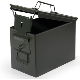 Ammunition Box, US Ammo Box, Cartridge Box, Lithium Battery Storage Box, Ammunition (Lockable - 28cm) (Security Ring - 30cm)