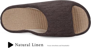 Тапочки жіночі Eagsouni з льону, комфортні, з піною пам'яті, антиковзкі, для дому, теплі, колір коричневий (39/40 EU)