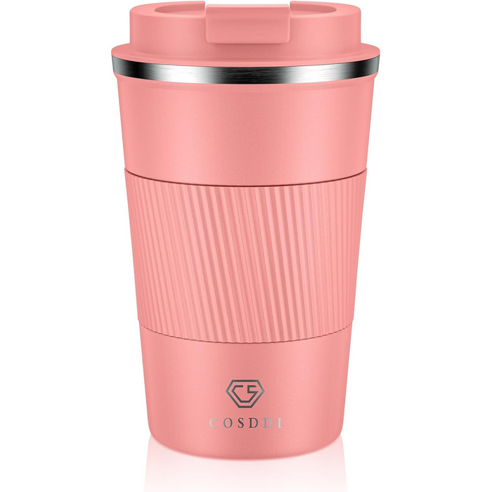 Термокружка CS COSDDI з нержавіючої сталі, 380мл, з кришкою, для кави, води та чаю, подвійні стінки, витривала, 1 шт.
