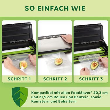 FoodSaver Вакуумний апарат для продуктів харчування з вбудованим зберіганням рулонів | Вакууматор з пристроєм для нарізання та режимом 'Delicate Food' | Містить сортовані вакуумні пакети [FFS005X] Зберігання рулонів
