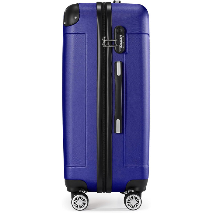 Набір валіз Merish 3 шт. з жорстким корпусом та подвійними колесами, 9 кольорів (чорний, синій, XL)