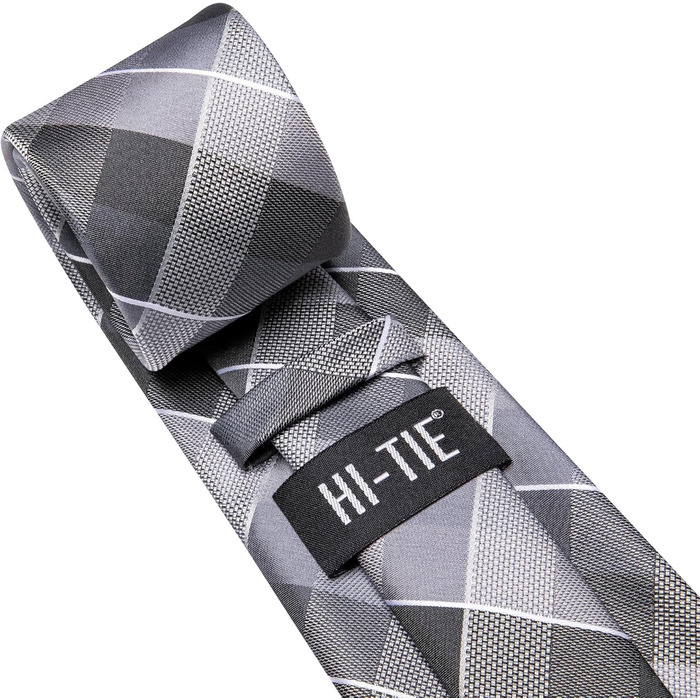 Чоловіча краватка Hi-Tie: чорний, рожевий, синій, зелений візерунок павліконі, клітинка, смужка, крапки. Комплект з кишеньковим хустиною та краватковою застібкою для весілля, офіційних заходів та бізнесу