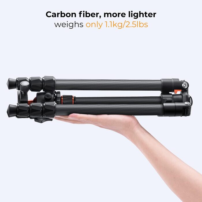 Штатив K&F Concept 200CM (78 дюймів) для камери: трипод з кульковою головкою 360°, моноподом, 1/4'' гніздом, для DSLR, з карбону (162CM+8KG)