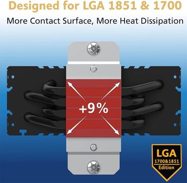 Кулер для процесора Akasa Alucia H4 Plus (LGA1700 Edition) з 120мм вентилятором, 4 теплові трубки, 185W TDP, для Intel LGA 2066, 2011, 1151, 1155, 1150, 1200, AMD AM4 AM5 Ryzen