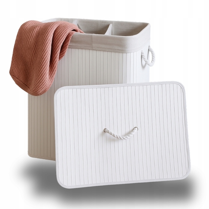 Великий бамбуковий кошик з кришкою для білизни та іграшок, 150 л