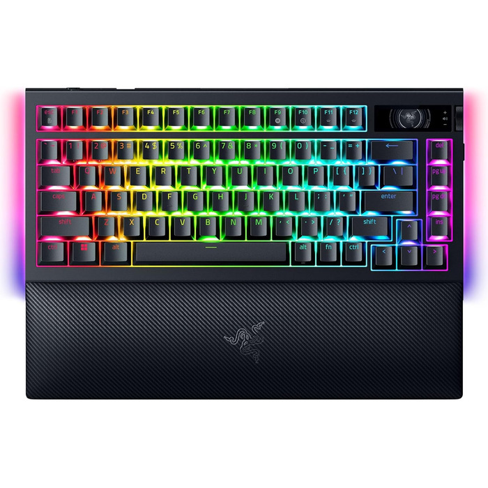 Механічна ігрова клавіатура Razer BlackWidow V4 Pro 75% з Green Switch, RGB Chroma, 6 макро-клавіші, Doubleshot ABS, QWERTY US-розкладка, чорна