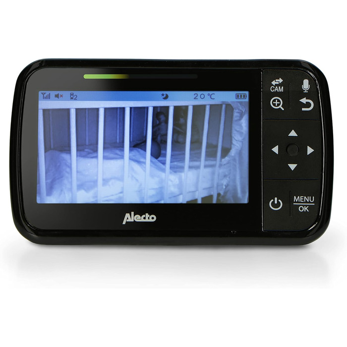Відеоняня Alecto DVM-64 з камерою, нічним баченням, двостороннім зв'язком та великою дальністю дії, біла