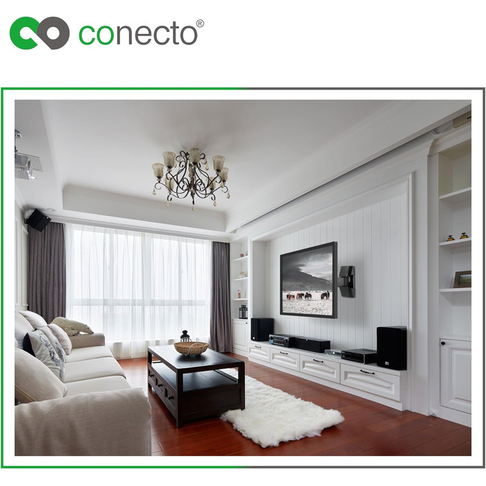 Кріплення для телевізора Conecto Wandhalterung SA-CC50254-V2 (23-42 дюйми, VESA 200x200, настінний кріплення, білий)