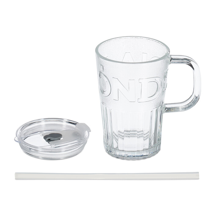 Relaxdays Set of 4 Handle Glasses
