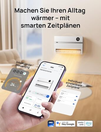 Електричний конвекторний обігрівач Dreo Smart Heizung - 2000W з Wi-Fi, пультом та таймером, PTC кераміка, енергозбереження