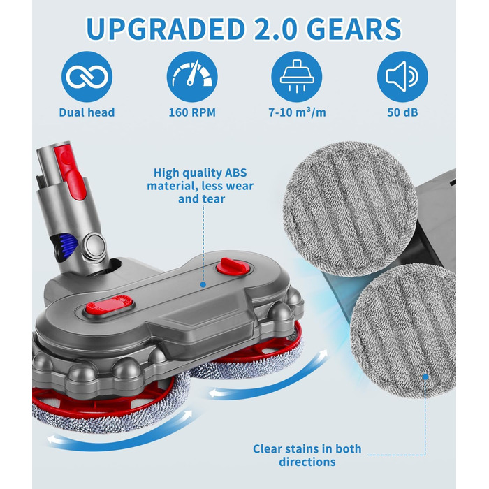Насадка для миття підлоги Dyson V7/V8/V10/V11/V15, замінні частини, електричний мийник з баком, контейнер та 6 насадок