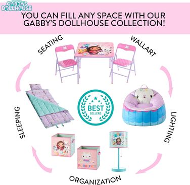 Складаний дитячий кейс для зберігання Gabby's Dollhouse Idea Nuova, міцний, з м'якою кришкою, 72,4x36,8x40,6 см