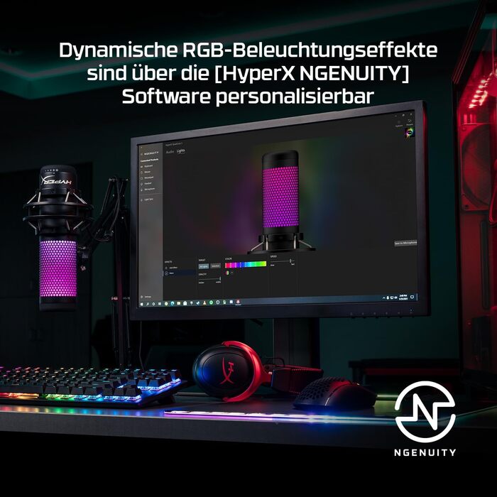 Мікрофон HyperX QuadCast S RGB USB з поп-фільтром для PC, PS4, Mac, Streaming, Gaming, Twitch, YouTube, Discord