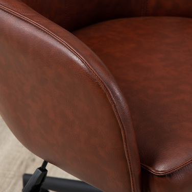 Vinsetto Office Chair Desk Chair with Tilt Function, Height Adjustable 93-101 cm, Weight Capacity up to 120 kg, Faux Leather Look, Brown